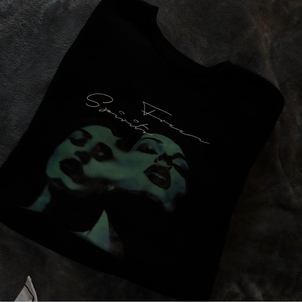 Black Graphic Sweatshirt with Artistic Print